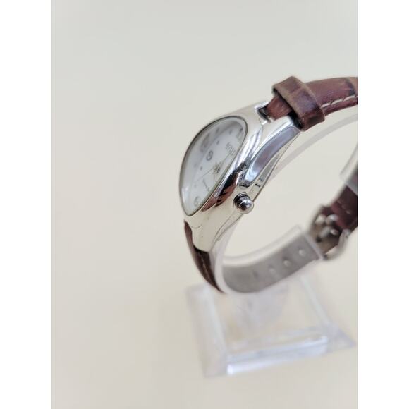 Ecclissi 22650 Women\'s Sterling Silver Watch Mother of Pearl Dial Brown Leather main image 13